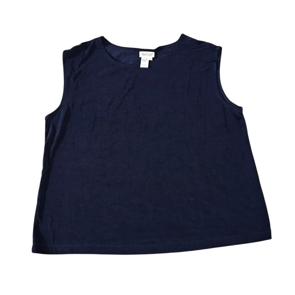 Coldwater Creek Tank Top Women Plus Size 3X Navy Blue Sleeveless Basic Stretch